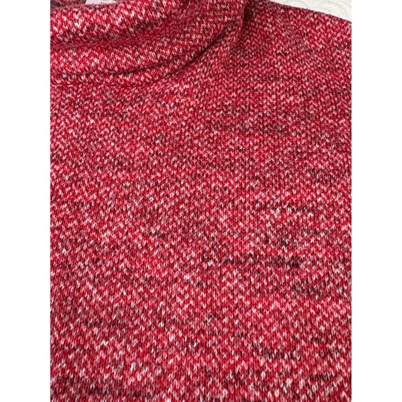 Columbia Sportswear Red heather pattern Knit Cowl neck Sweater Women's Size M - Picture 6 of 9
